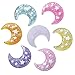Qingxi Charm 14pcs Mixed 7 Colors Shiny Moon Flatback Resin Button Christmas DIY Craft Phonecover Scrapbook Embelishment (Mixed 7 Colors)