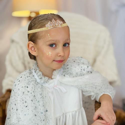 2PCS Baby Girls Crown Headbands Rhinestone Tiara Elastic Hair Accessories For Infants Newborn Toddler Kids Photo Props Gifts4