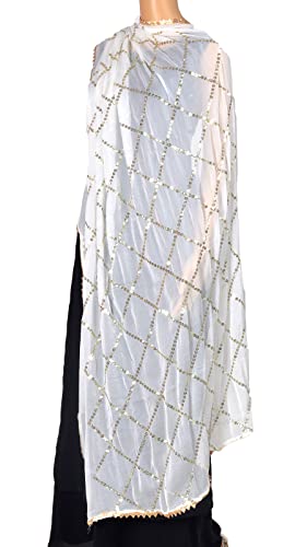 Chandrakala Chiffon Dupatta for Women, Shawl Scarf Wrap Chunni (D238-P)2