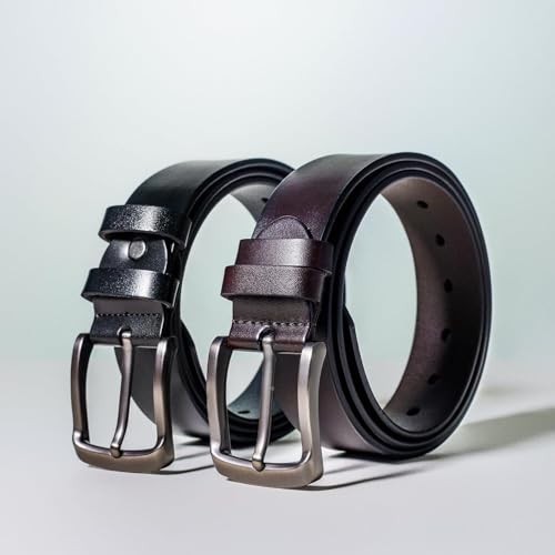 Tactical Work Belt for Men - Leather with Mission Style Buckle - Stretchable & Adjustable for Jeans & Pants3