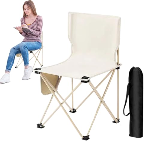 laxreheye Silla plegable, silla plegable, silla de césped ligera | 286 lbs de peso, equipo de camping para viajes, playa, picnic, senderismo, pesca