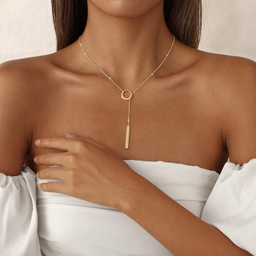 Gold Necklace for Women Stack Diamond Pendant 14K Gold Plated Dainty Charm Choker Necklace Adjustable for Women Layered Trendy CZ Jewelry Set Gifts2