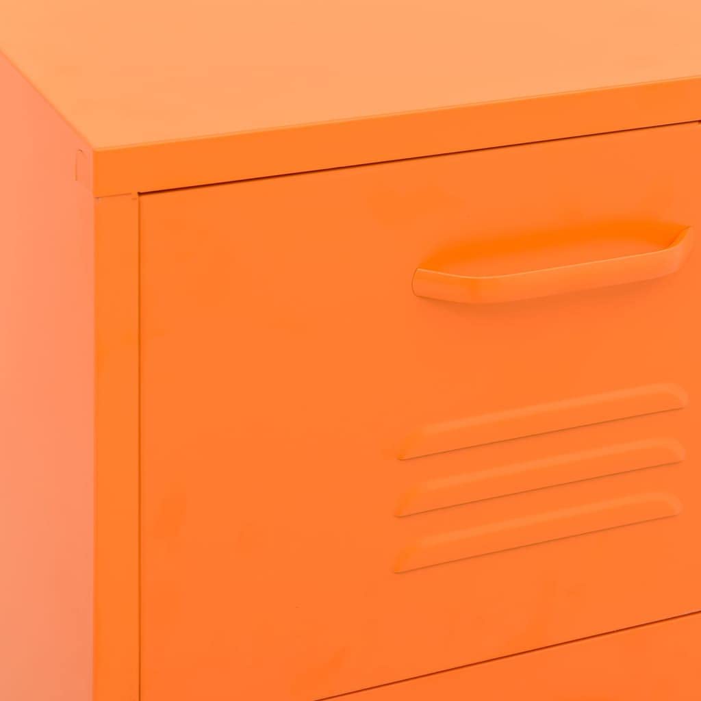 Armadio portaoggetti arancione in acciaio, 42,5 x 35 x 101,5 cm, cassettiera con cassetti, armadio in metallo per home office e soggiorno, armadietto con guide con cuscinetti a sfera