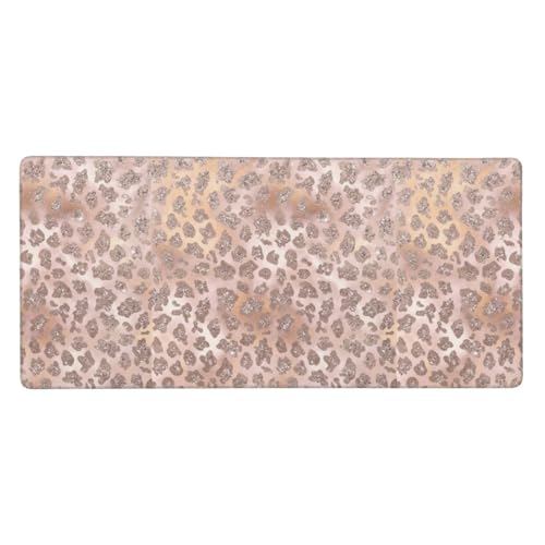 Tapis de souris grand format Paillettes de Tigre Or Rose 40x90cm pour bureau