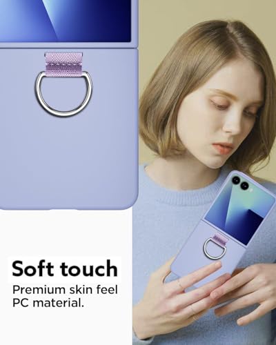 Image of Scalebee Back Cover Case for Samsung Galaxy Z Flip 7 / Flip7 5G, Purple | Ultra Thin Slim, Protective Case, Metal Ring