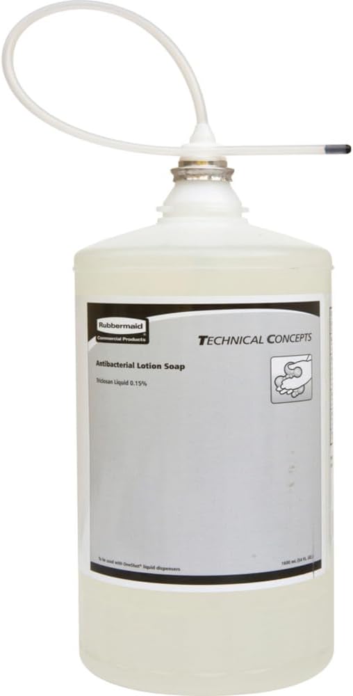 Rubbermaid CommercialProducts Enriched Lotion Antibacterial Hand Wash, 1600ml, Liquid Hand Soap, Fragrance Free, Pack of 4
