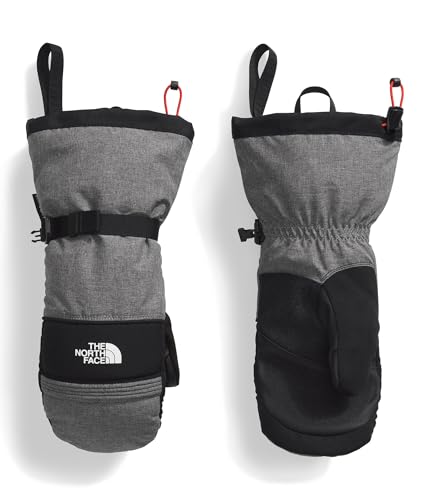 The North Face Men's Montana Ski Mitt | Heavily Insulated Gloves, Water & Wind Resistant, Touchscreen Compatible, Adjustable Shockcord Hem, TNF Medium Grey Heather, X-Large