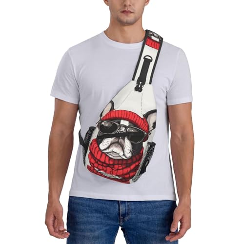 Morrales cruzados de poliéster con diseño bulldog divertido miniatura 7