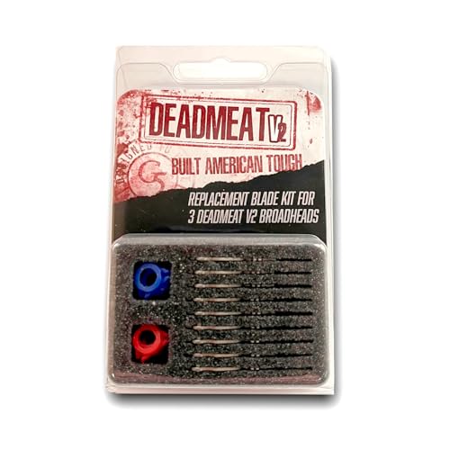 G5 Deadmeat V2 Replacement Blade Kit, 9 Stainless Steel Blades, Wrench, 3 Snaplock Collars, Fits 100/125 Grain Deadmeat V2 Bow Hunting Archery Broadheads