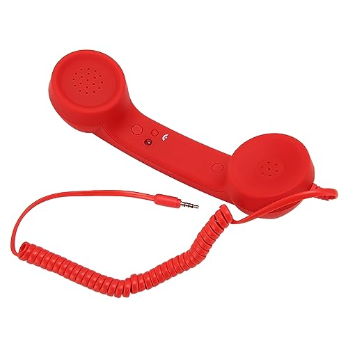 Retro Telefonlur med Svarsknapp för Smartphones och Datorer (Röd)