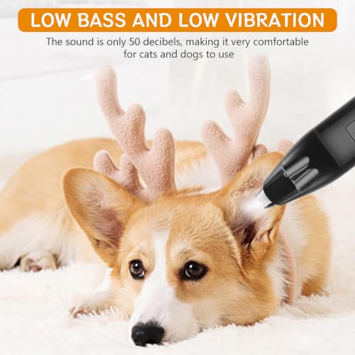 Image of Qpets Dog Hair Trimmer, Pet Grooming Tool with LED Light & Laser Guide for Safe & UV Sanitizing Clipper, Low Noise & USB Rechargeable Pet Trimmer for Small Dogs & Cats