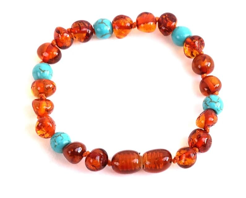 Baltic Amber Bracelet (Unisex) - Genuine Baltic Amber Beads (5.5 in.)4