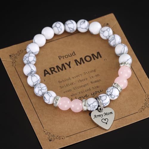 Kivosliv Army Mom Jewelry Gifts Women Birthday Proud Military Mothers Day Army Mom Bracelet2