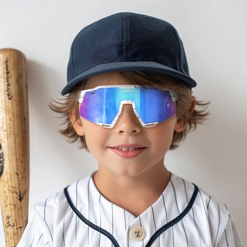 Image of X-TIGER Polarized Kids Sunglasses Youth Baseball Sunglasses UV400 Boys Girls Sports Sun Glasses for Softball Cycling Scooter