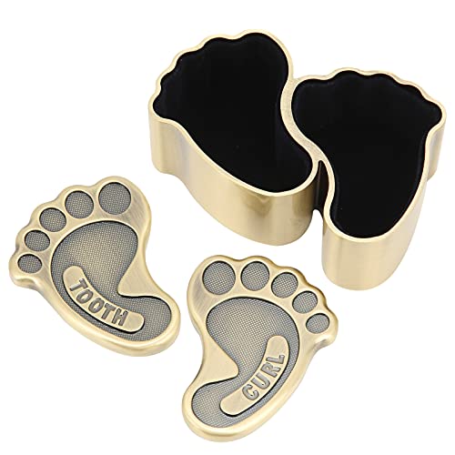 Babytanden Keepsake Box, Baby Tooth Box Multifunctioneel met 2 deksels voor geschenken Verzameling van sieraden en kleine artikelen(Groene patina) - Image 5