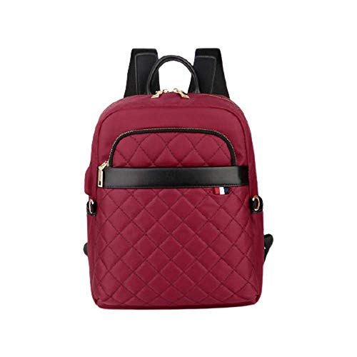 Nordace Ellie Mini - Mochila pequeña para tablet de 10 pulgadas, diseño clásico atemporal, cargador USB, gancho para llaves, bolsillo oculto, resistente al agua, rojo, 8 Cover