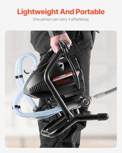 VEVOR Airless-Farbspritzgerät mit Ständer 650 W hocheffizientes Airless Spritzgerät 3000 PSI elektrische Farbspritzmaschine, Verlängerungsstange und Reinigungssets für Außenmöbel Zäune