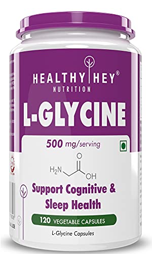 Healthyhey Nutrition L- Glycine – 500 mg – Support Brain and Sleep Health – 120 Veg. Capsules (120) Healthyhey Nutrition L- Glycine – 500 mg – Support Brain and Sleep Health – 120 Veg. Capsules (120)