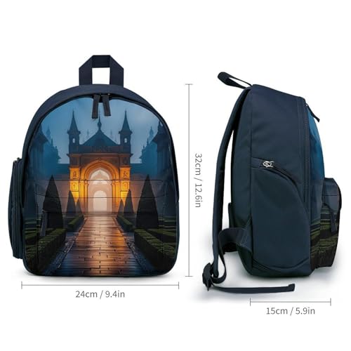 The Garden at Night Backpack for Men Women, Durable Small Bookbag Lightweight Daypack for Travel, Hiking, Blue-style2