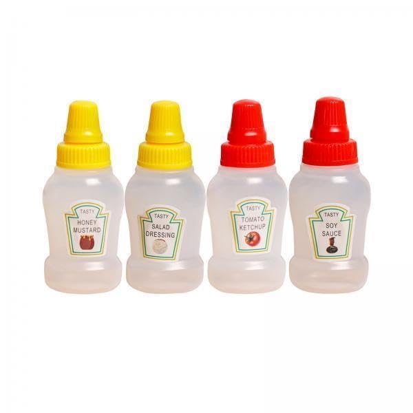 UJEAVETTE 2xMini Tomato Ketchup Bottle Containers Bottle for Kitchen BBQ Outdoor 4 pcs Set-image-41