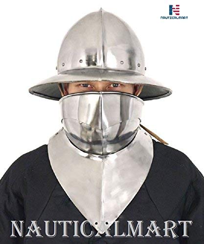Medieval Helmet Armor with Gorget and Bevor