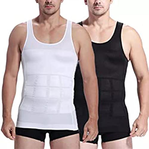 قميص تخسيس للرجال من سليم ان ليفت، تيشرت داخلي للرجال، ملابس داخلية للتخسيس للرجال، سترة لتشكيل الجسم لنحت خط الخصر وتحديد عضلات اللياقة البدنية (1، أسود، S)