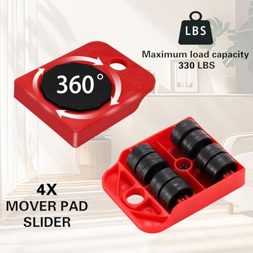 Image of Furniture Lifting Moving Wheel - Heavy Duty Pads Easy and Safe Moving Slider Tools for Shifting Washing Machines, Fridge, Sofa and Wardrobes (Only Wheel Pad, Pack of 4)
