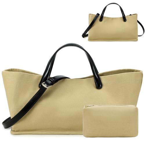 Bolso tote grande Travistar para mujer en lienzo con correa desmontable