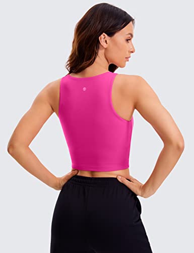 Image of CRZ YOGA Butterluxe Double Lined Crop Tank | Casual, Extremely Soft, Tight Fit, High Neck, Racerback, Sleeveless Tops for Women