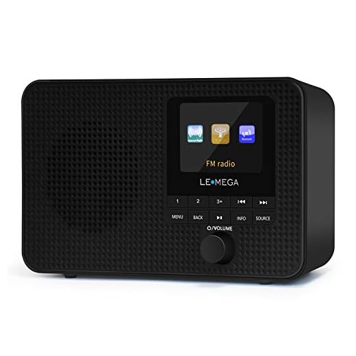 LEMEGA IR1 Portable Internet Radio,FM Digital Radio,WiFi,Bluetooth,Dual Alarms&Clock,Kitchen/Sleep/Snooze Timer,40 Pre-Sets,Headphones Output,Colour Screen,Mains Powered and AA Batteries - Black