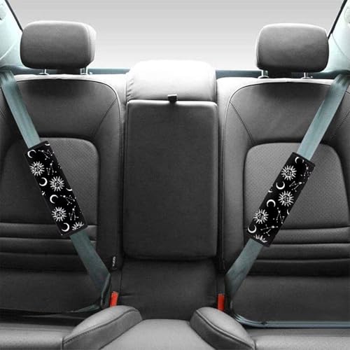 Image of AFPANQZ Moon Star 2pcs Universal Car Seat Belt Pads Cover Vehicle Seat Belt Comfort Shoulder Pads for Adults Comfortable Pads Cushion for Adults Kids Non-Slip Shoulder Straps