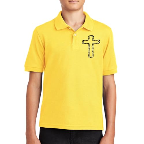 Boys Girls Short Sleeve Polo Shirts Cross Print Tennis Aesthetic Tops for Tween School Uniform Shirts Collared Tops2