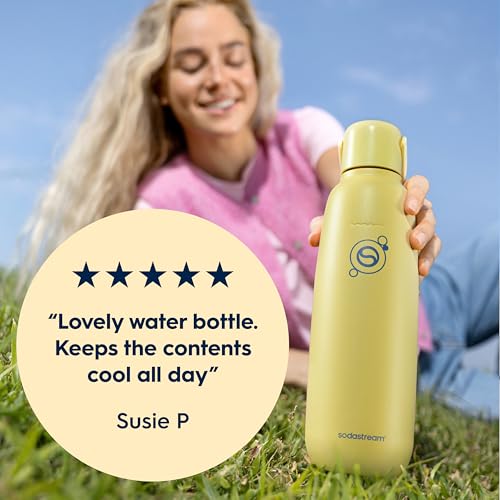 Image of sodastream Fizz & Go Cool - All Metal Bottle (Lemon Zest) Carbonating Bottle Capacity, 0.9L