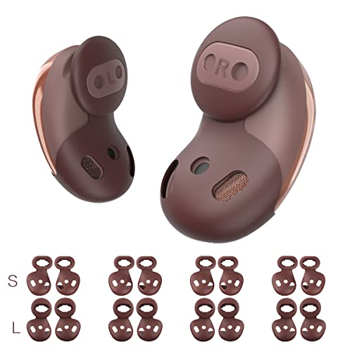 Samsung Galaxy Buds Live Ear Tips, Anti-Slip Silicone Ear Tips Cover Compatible with Samsung Galaxy Buds Live Earbuds Cover Accessories (Brown) (2 Sizes - S/L)