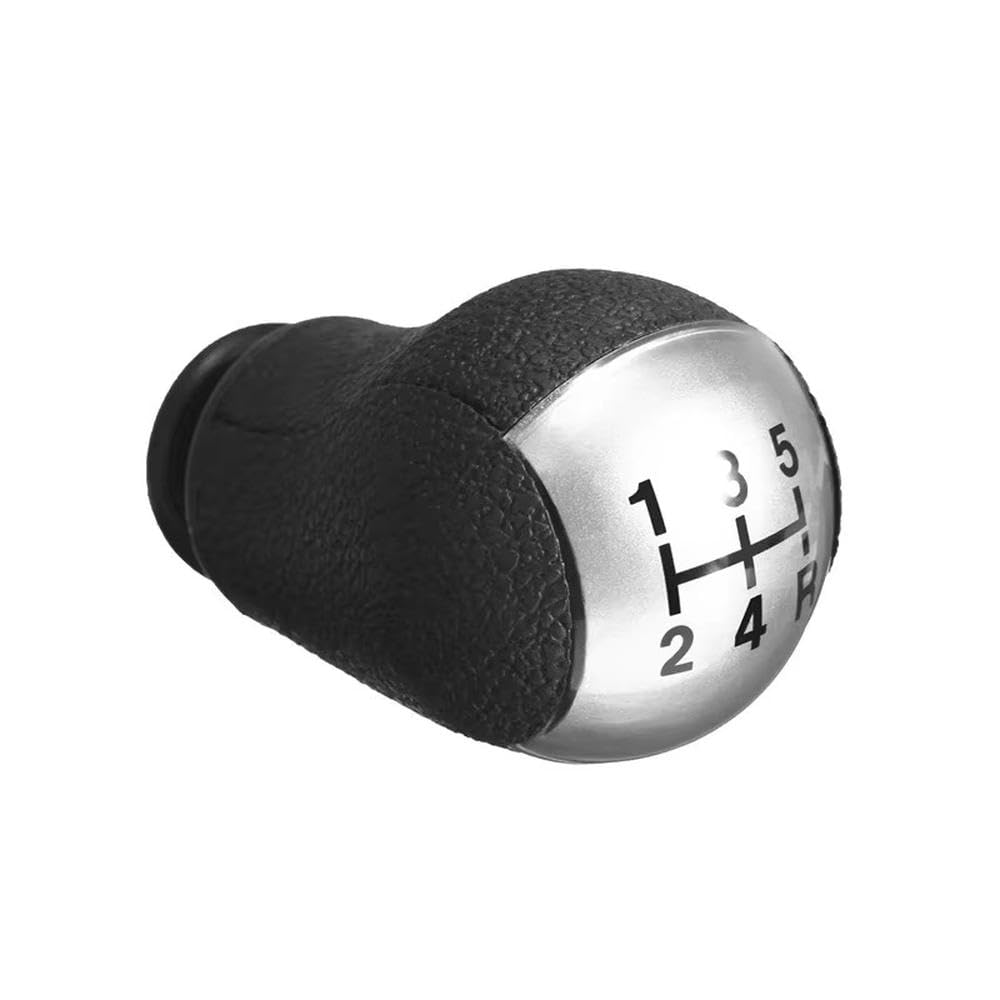 YDXHERTA 5 6Speed Gear Shift Knob for Fiesta MK6 for Focus for Mondeo MK3 for Transit for Galaxy S-MAX C-MAX for Mustang Auto Parts(5-Speed Silver)