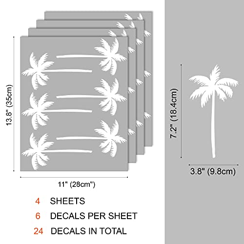 Vinilos decorativos blancos con diseño de palmera 24 pcs miniatura 6