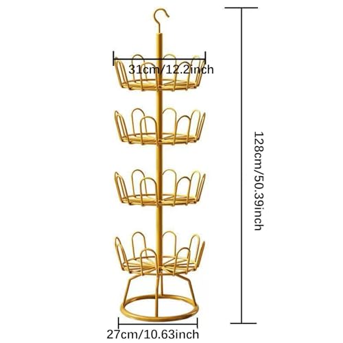 Arbre à chaussures rotatif or à 4 niveaux pour gain de place maison - 5