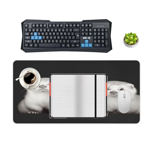 Tapete para escritorio Ferrets grande antideslizante miniatura 4
