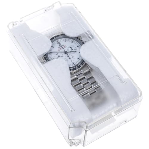 ToolTreaux 1pk Clear Plastic Watch Case Coffin Travel Essentials Jewelry Organizers and Storage