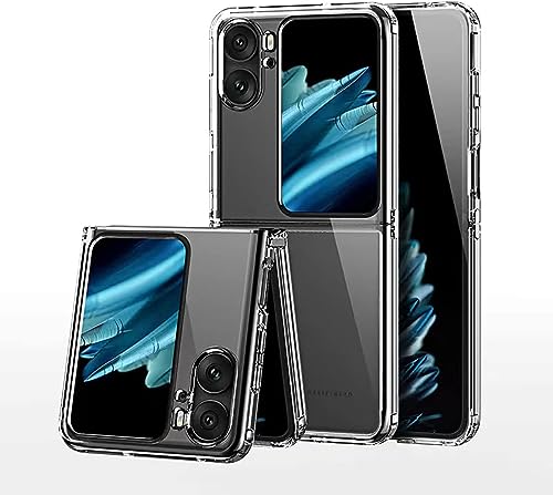 Captor Carcasa Transparente para OPPO Find N2, Funda TPU de Silicona Flexible Suave y Delgada, protección de cámara con Borde Elevado para Pantalla y cámara