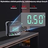 OBEST 4x90 ° Cyfrowy Nachylenie Poziomy 360 °, Przenośnik kątowy Magnetyczny Wodoodporny IP54, Wysoka Precyzja Narzędzie Pomiarowe dla Stolarki Budowlanej