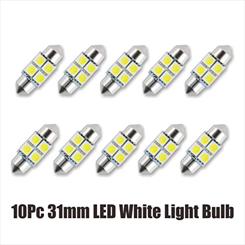 10Pcs Super White 31mm 4SMD 5050 LED Car Light bulbs for License Plate Dome Map Trunk LED Light (10)