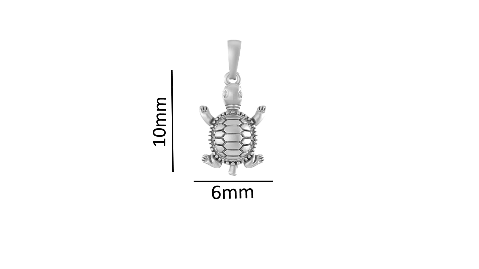 Akshat Sapphire 92.5% Pure Sterling Silver Prosperity Symbolic Tortoise Pendant for Kids & Woman - KD7344 1