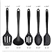 Silicone Kitchen Utensils Set, 5 PCS Heat Resistant Non Stick Cooking Tools, Silicone Spatula/Turner/Serving Spoon/Soup Ladle/Slotted Spoon, for Home and Camping