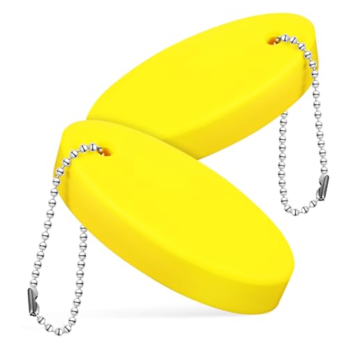 Porte-clés flottant nautique ovale jaune HANABASS léger accessoire de navigation et de natation