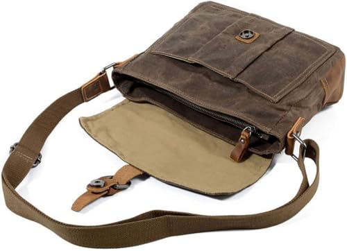 Brown Business Briefcase Canvas Crossbody Bag Office Travel Backpack Multifunctional Leisure Bag Outdoor Travel Backpack4