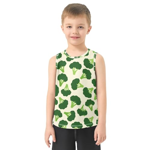 J JOYSAY Broccoli Vegetable Beige Boys Tank Top Sleeveless Muscle Shirts Quick Dry Kids T-Shirts 3-15T2