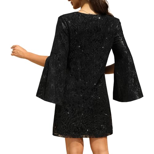 Image of COOAN Wedding Guest Cocktail & Formal Dresses for Women - Lace Sequin Dress