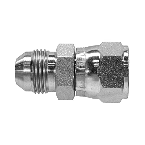 6504-08-12 Hydraulic Fitting 1/2" Male JIC X 3/4" Female JIC Swivel Carbon Steel