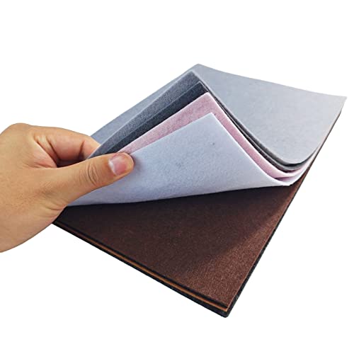 Image of Jtnohx Stiff Felt, 2mm Thick Felt Sheets for Crafts, 8 inchx12 inch Hard Felt Fabric Squares 8Pcs for DIY Projects (Grey Brown Series)